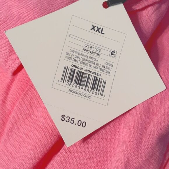 NEW XXL/17 Ava & Viv Ruffle Sleeveless A Line Dress Pink With Side Pockets - Picture 4 of 4